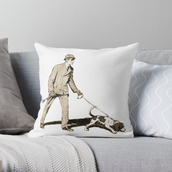 Sherlock Holmes and Pompey by Frederic Dorr Steele Throw Pillow