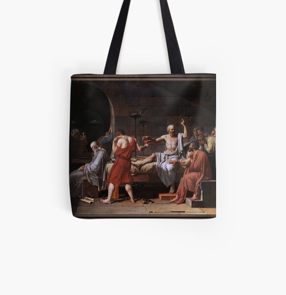 The Death of Socrates by Jacques Louis David All Over Print Tote Bag