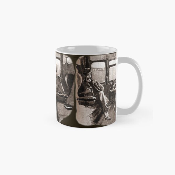 Sherlock Holmes und Watson in einem Zug von Sidney Paget Tasse (Standard)