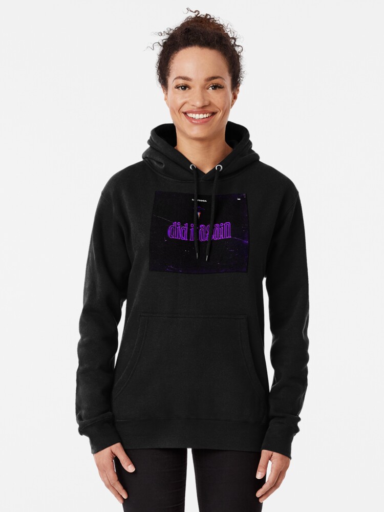 Black hoodie discount with purple writing