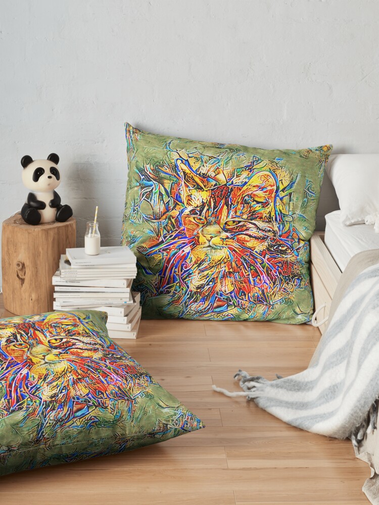 Alternate view of Ninja Cat. Deep Neural Networks #Art Floor Pillow