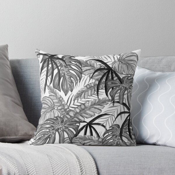 Item preview, Black and White Tropical Leaves designed and sold by ElishaKayne.