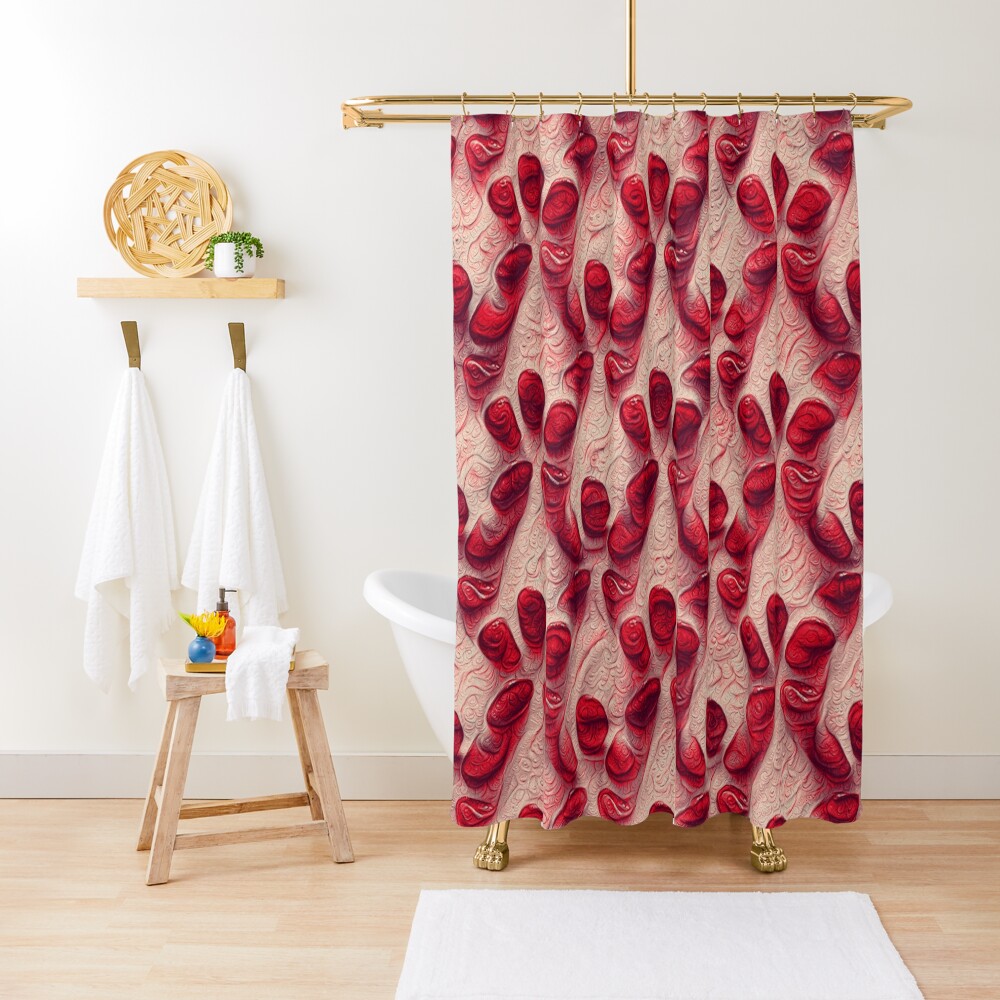 Pomegranate seeds #DeepDream Shower Curtain