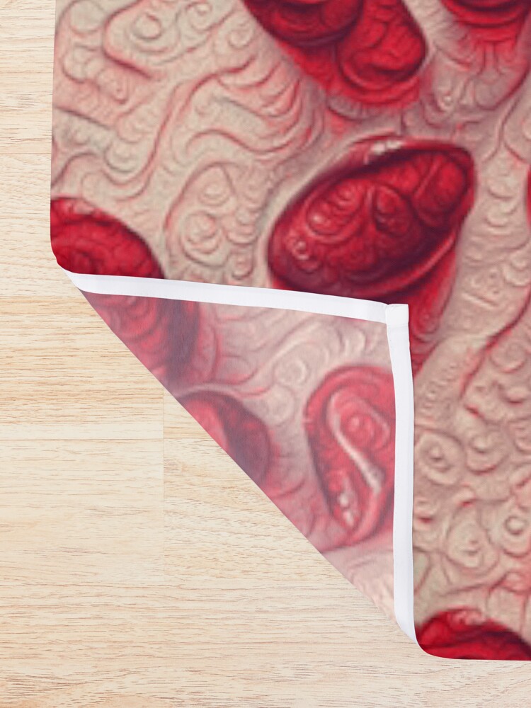 Alternate view of Pomegranate seeds #DeepDream Shower Curtain