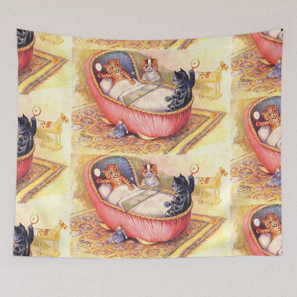 Item preview, Ping Pong Cradle Kittens by Louis Wain designed and sold by karwilberevivalcollection.