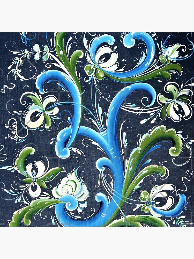 Traditional Scandinavian Rosemaling Art from Norway by Forestwood