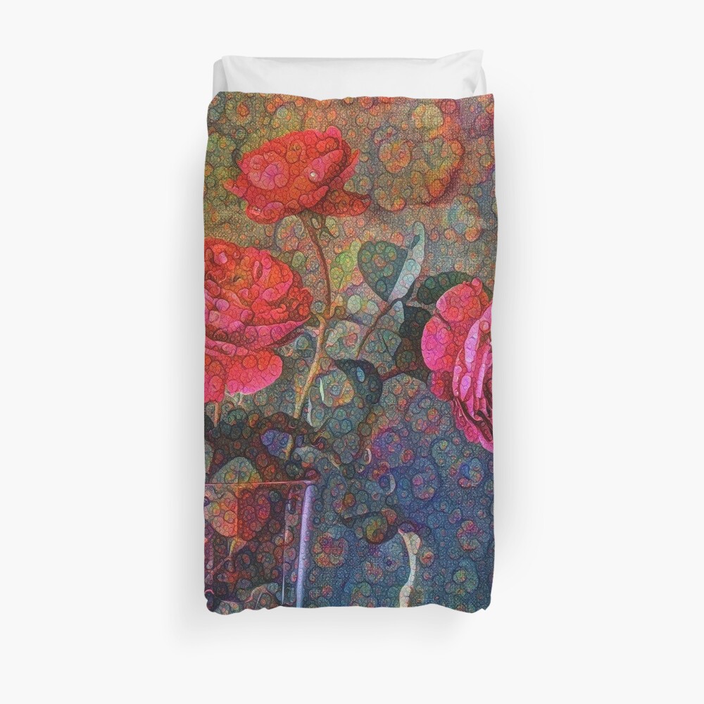 Roses #DeepDreamed Duvet Cover