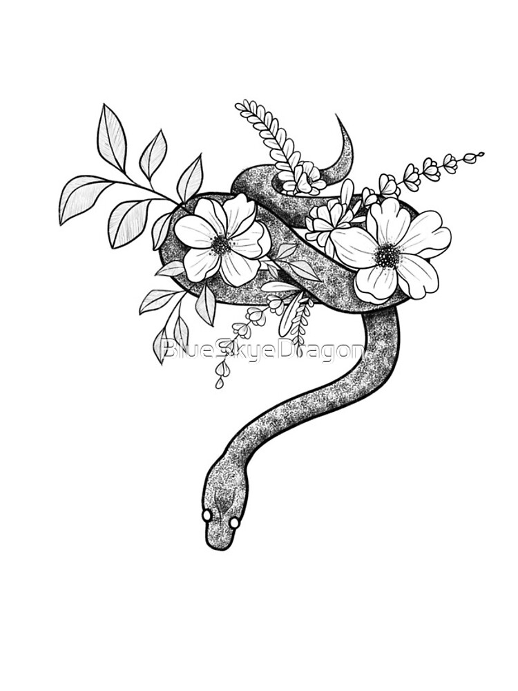 Vinilo para iPhone «Serpiente y Flores (negras)» de BlueSkyeDragon | Redbubble Vinilo para iPhone «Serpiente y Flores (negras)» de BlueSkyeDragon | Redbubble