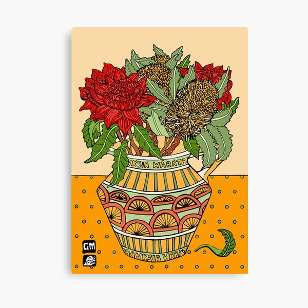 Banksias and Waratahs in a jug Canvas Print
