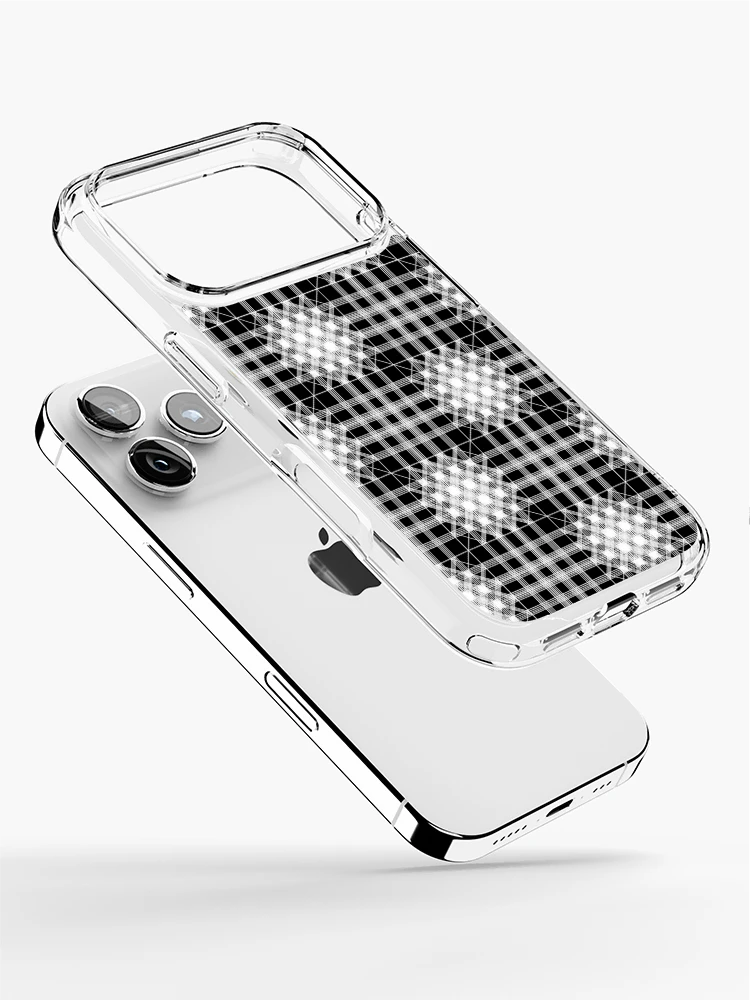 Thumbnail 2 of 5, iPhone Case, Square Lines White Pattern designed and sold by Patterner.