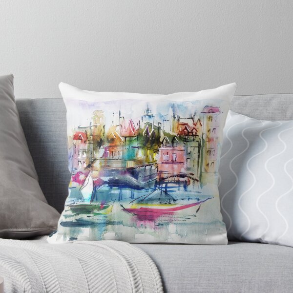 Item preview, Watercolor illustration. Town. designed and sold by Teni.