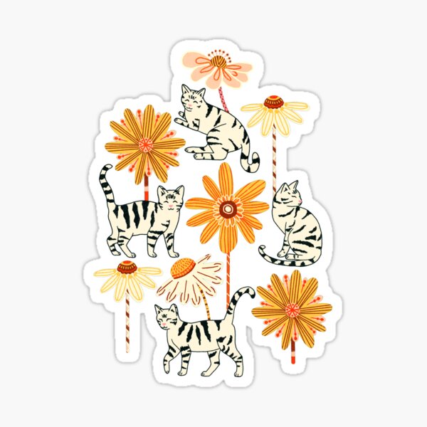 Item preview, Daisy Cats - Navy  designed and sold by TigaTiga.