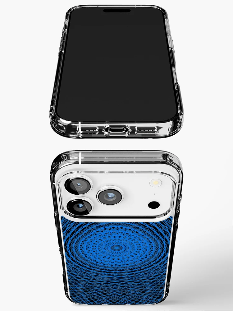 Thumbnail 3 of 5, iPhone Case, Geometric Mandala Blue Pattern  designed and sold by Patterner.