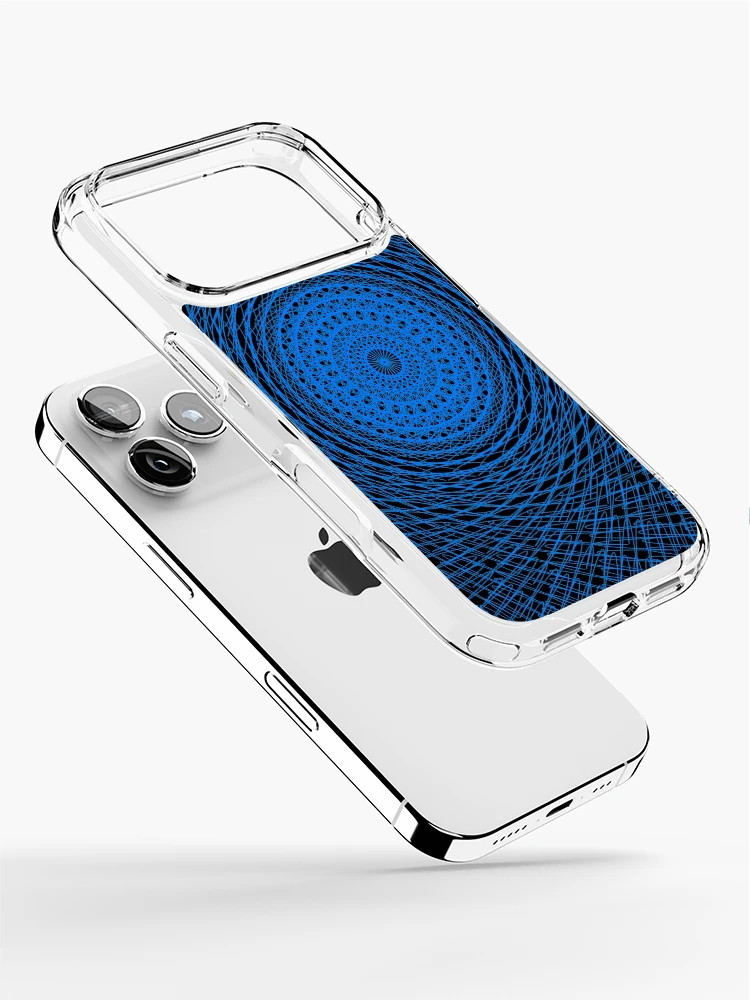 Thumbnail 2 of 5, iPhone Case, Geometric Mandala Blue Pattern  designed and sold by Patterner.