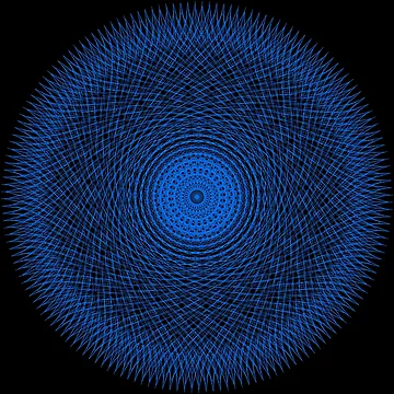 Artwork thumbnail, Geometric Mandala Blue Pattern  by Patterner