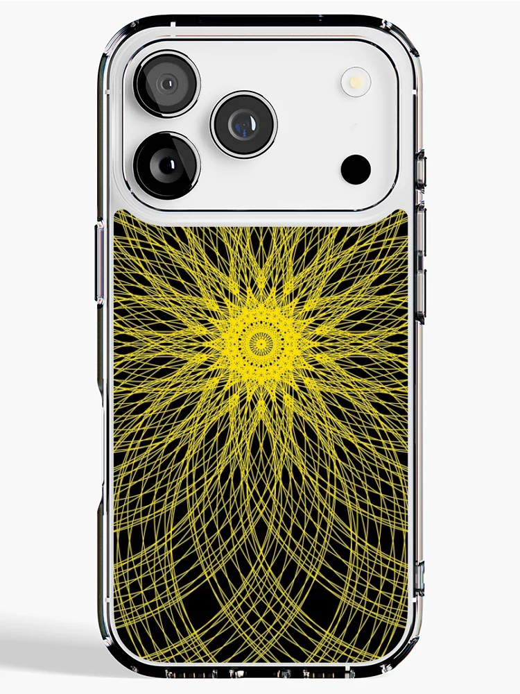 Thumbnail 1 of 5, iPhone Case, Orange Flower Geometric Pattern designed and sold by Patterner.