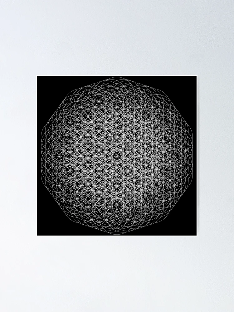 Thumbnail 1 of 3, Poster, White Circle Geometric Pattern designed and sold by Patterner.