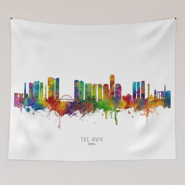 Item preview, Tel Aviv Israel Skyline designed and sold by ArtPrints.