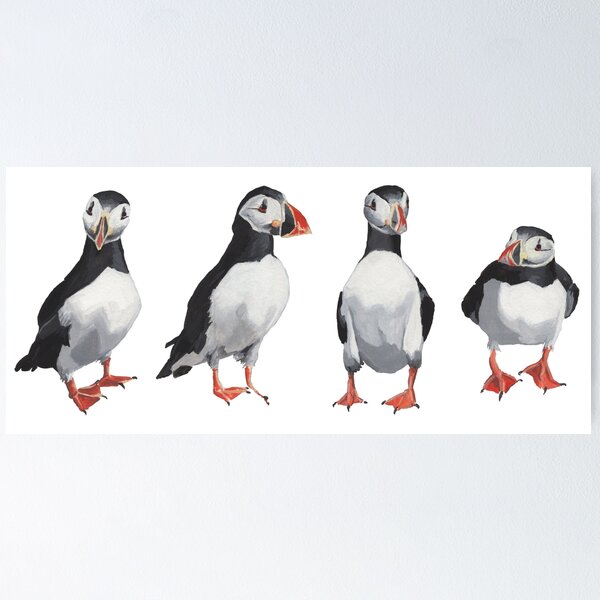 Item preview, 4 Puffins in a Line designed and sold by AJk6cr.