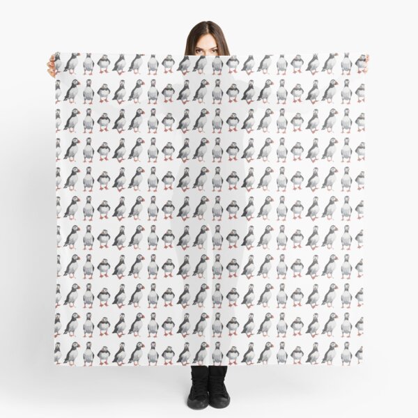 4 Puffins in a Line Scarf