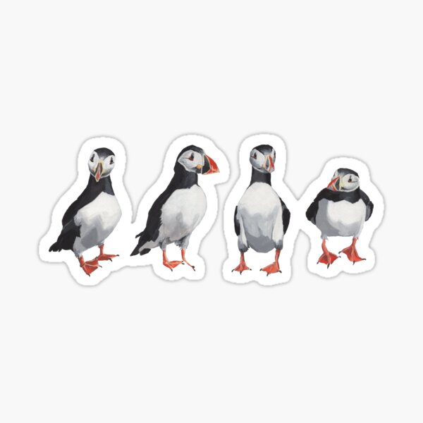 Item preview, 4 Puffins in a Line designed and sold by AJk6cr.