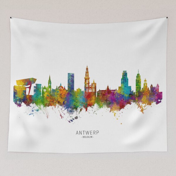 Item preview, Antwerp Belgium Skyline designed and sold by ArtPrints.