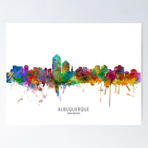 Aperçu de l'œuvre Albuquerque New Mexico Skyline créée et vendue par ArtPrints.