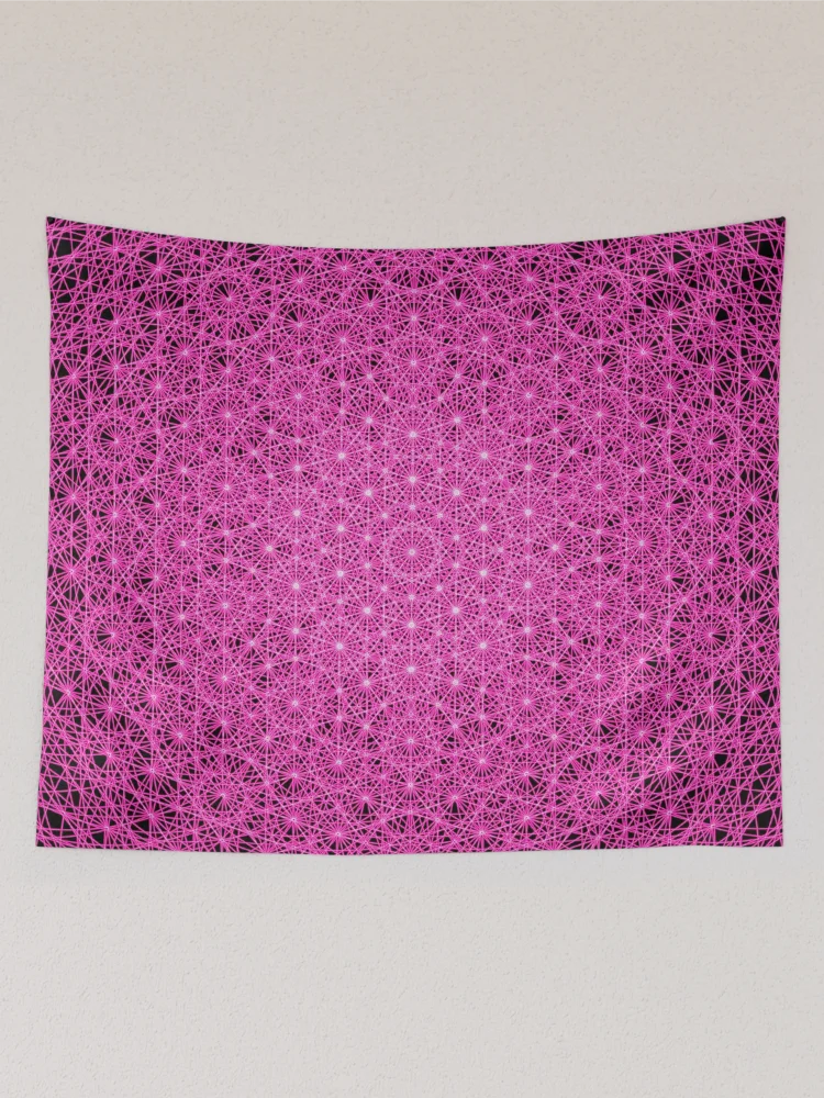 Thumbnail 2 of 3, Tapestry, Pink Intricate Pattern designed and sold by Patterner.