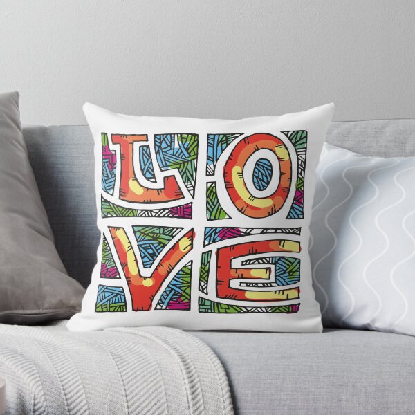Love Alphabet Throw Pillow