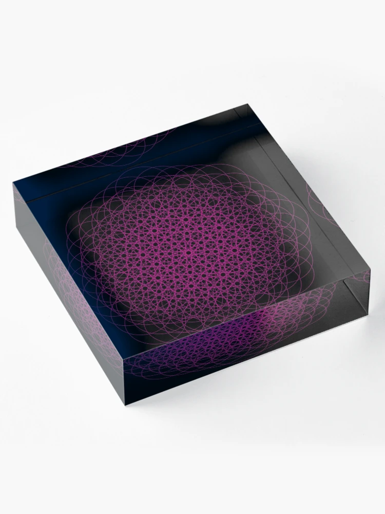 Thumbnail 4 of 5, Acrylic Block, Pink Flowy Pattern designed and sold by Patterner.