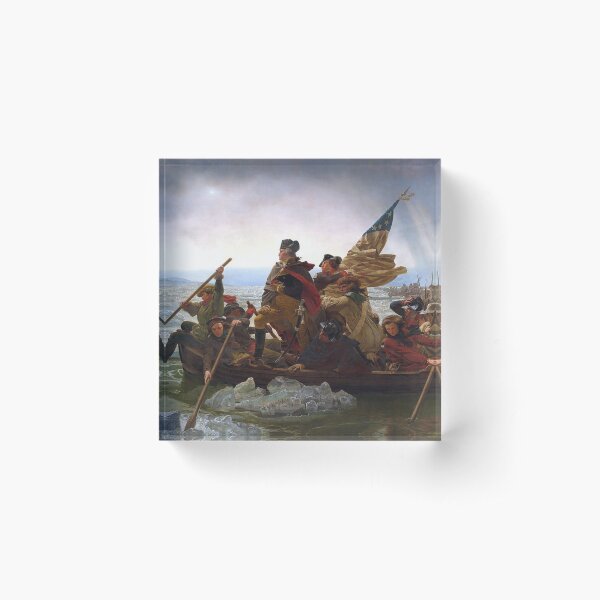Washington Crossing the Delaware. By the German American artist Emanuel Gottlieb Leutze. Acrylic Block