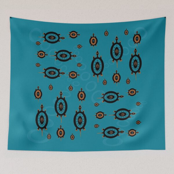 Item preview, Blue Turtles All the Way Round designed and sold by GrimalkinStudio.
