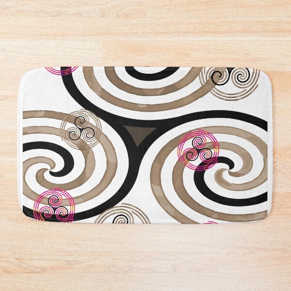 Item preview, Modern Celtic Triple Spiral Pink Brown Pattern  designed and sold by GrimalkinStudio.