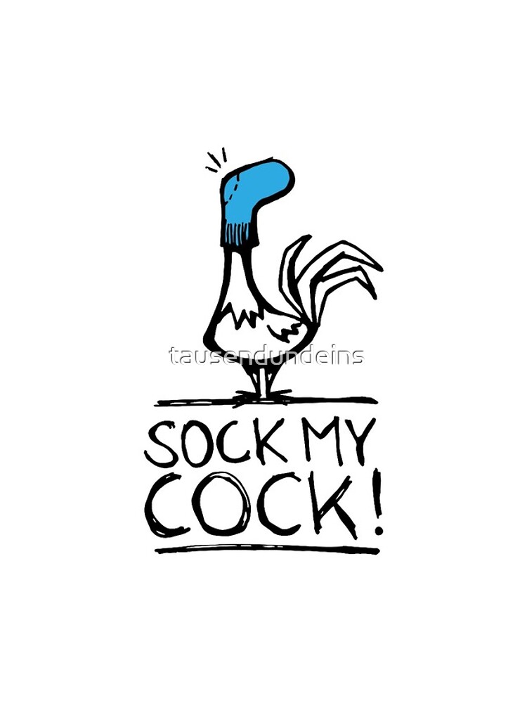 "Sock my cock | Suck my cock | Funny | Rooster | Comic | Shirt | Sock on head | Pun" iPhone Case