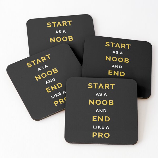 Gaming - Noob to Pro Status Coasters (Set of 4)