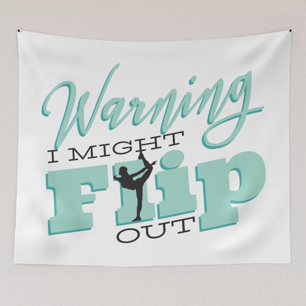 Item preview, Funny cheerleader saying | Warning I Might Flip Out. designed and sold by emphatic.