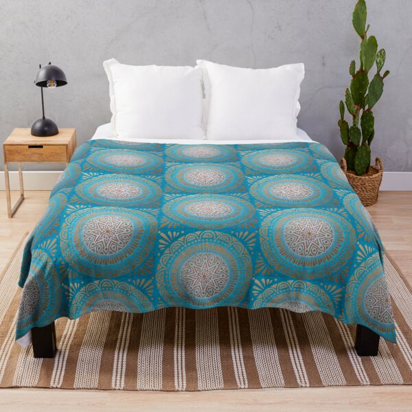 Item preview, Glowing Gold on Aqua Mandala designed and sold by Soozie Wray.