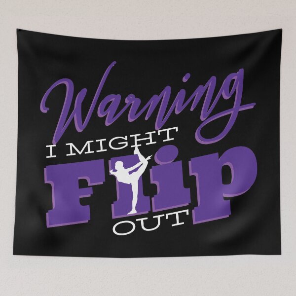 Item preview, Funny cheerleader saying | Warning I Might Flip Out. designed and sold by emphatic.