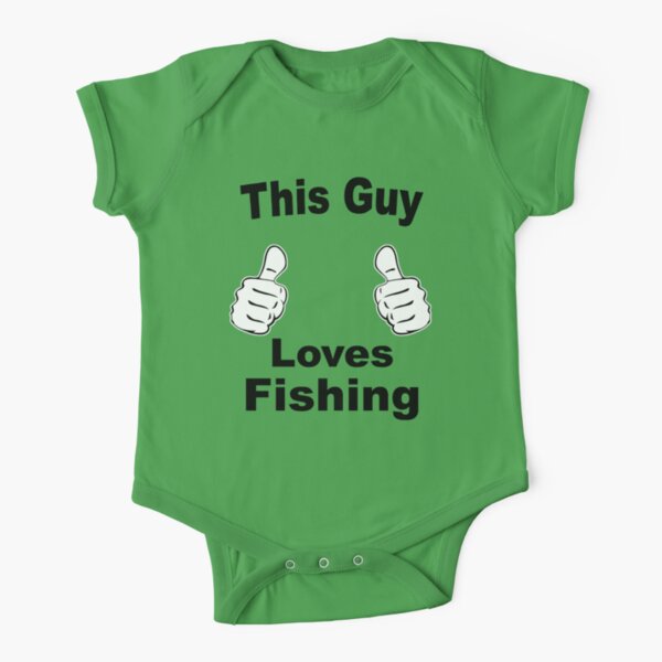 This Guy Loves Fishing Baby One-Piece for Sale by CharJens