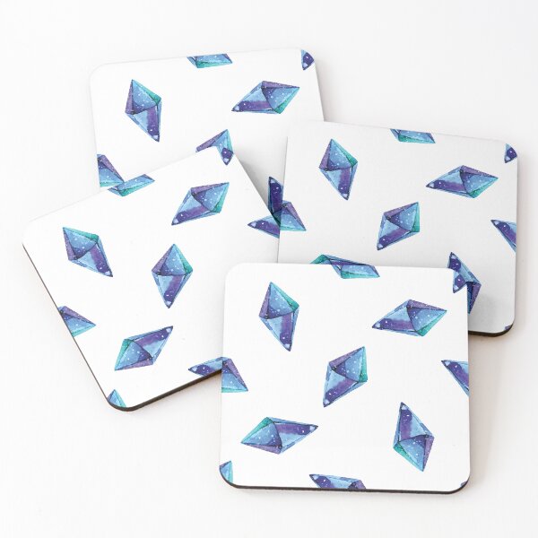 Item preview, Blue Watercolor Crystal Gems designed and sold by Pink Pineapple Works.