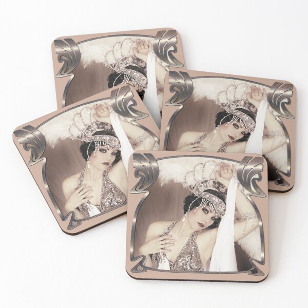 Item preview, Burlesque Showgirl Xarah von den Vielenregen in shiny art nouveau frame designed and sold by Xarah.