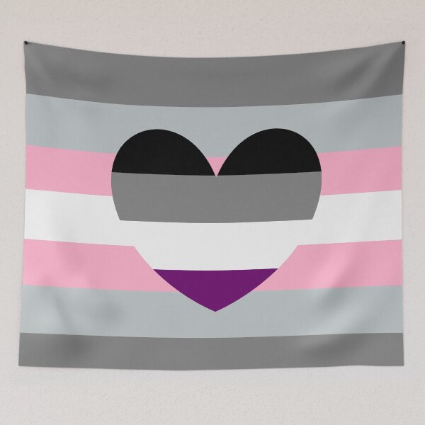 Item preview, demigirl flag with asexual heart designed and sold by Simplipride.