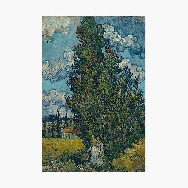 Vincent Van Gogh - Cypresses And Two Women Photographic Print