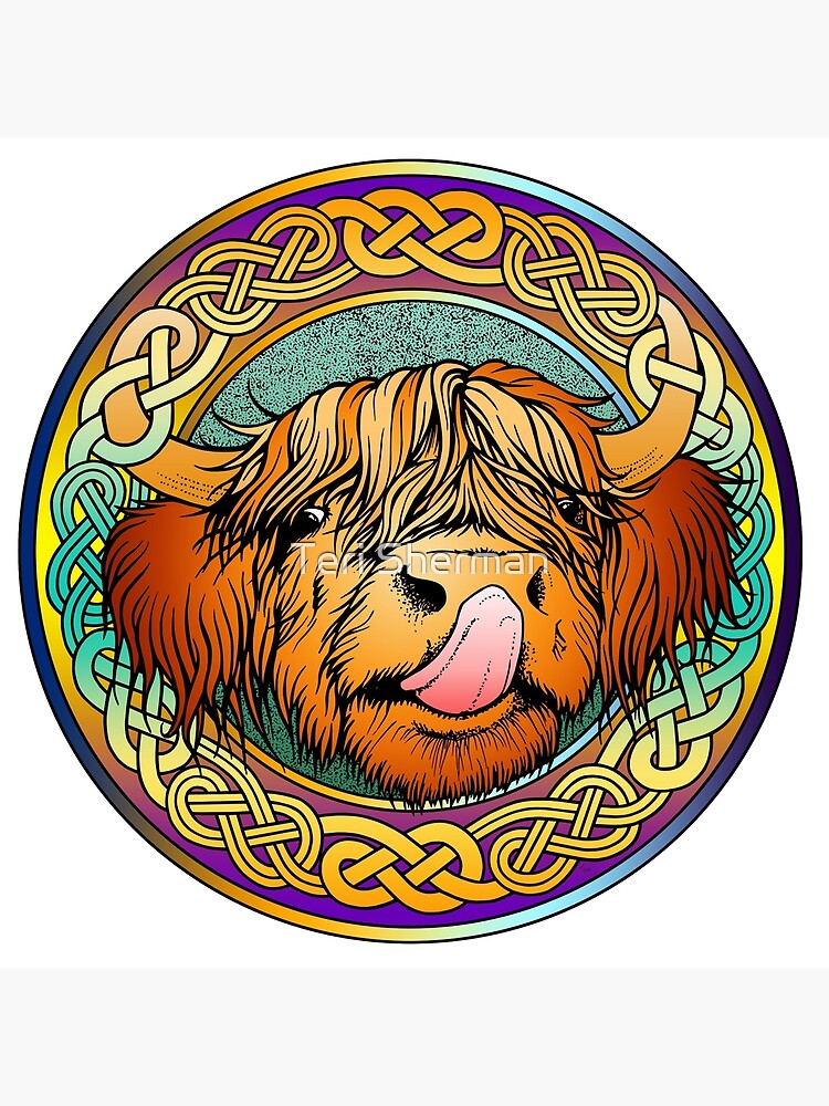 Highland Cow, Highland Moo, Celtic Knot Design | Art Board Print