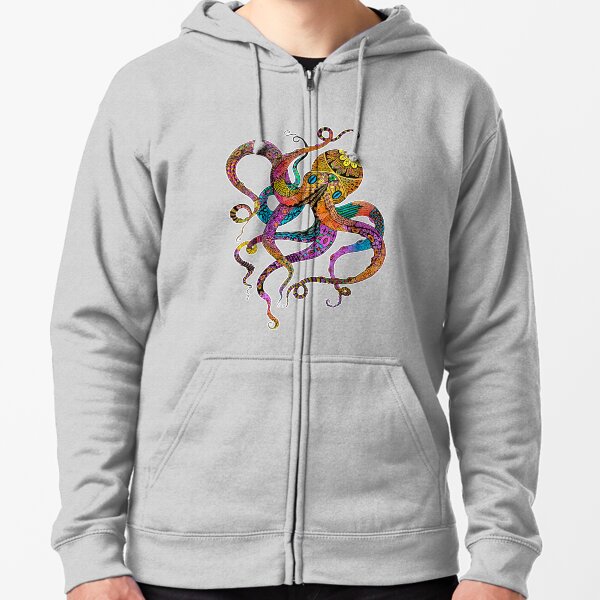 Electric Octopus Zipped Hoodie