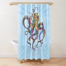 Electric Octopus Shower Curtain