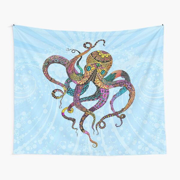 Electric Octopus Tapestry
