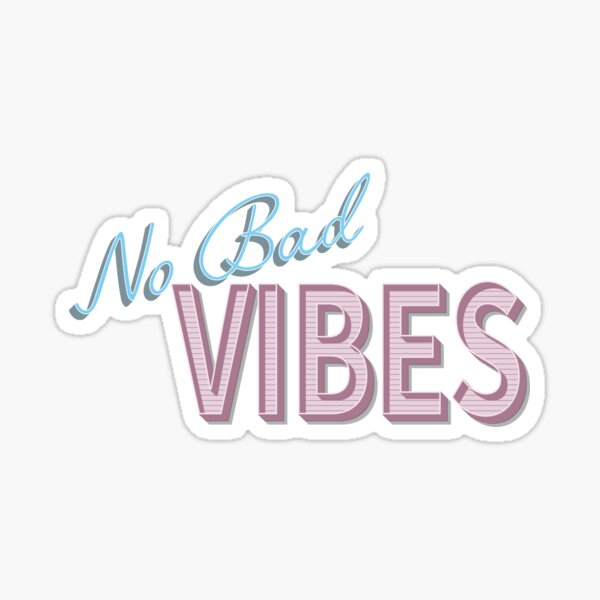 Artikelvorschau, No Bad Vibes Retro Typografie  entworfen und verkauft von Seven-Stripes.