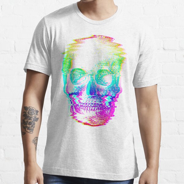 Copy of Glitchy Skull-Neon Version Essential T-Shirt