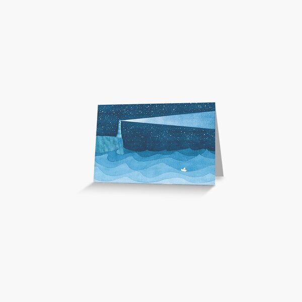 Lighthouse, blue ocean Greeting Card